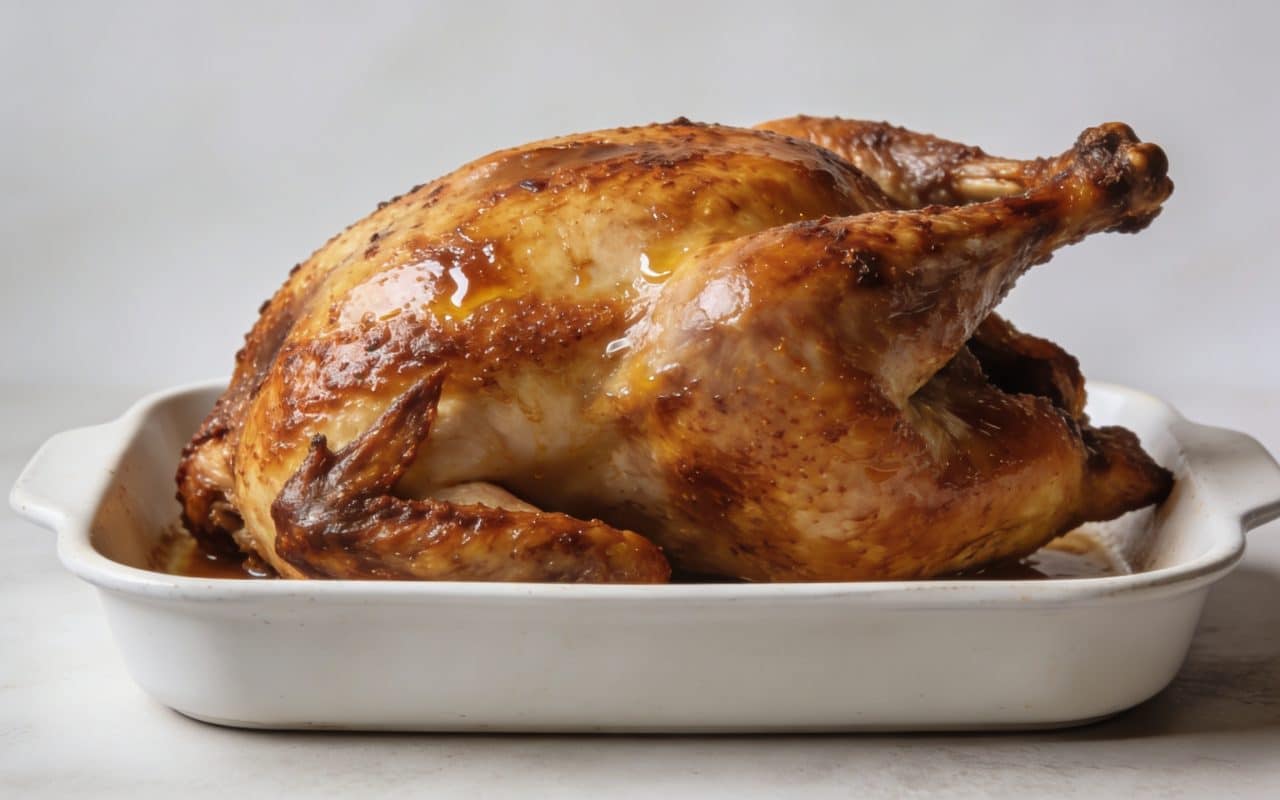 Chapon entier de 4 kg au four dorant