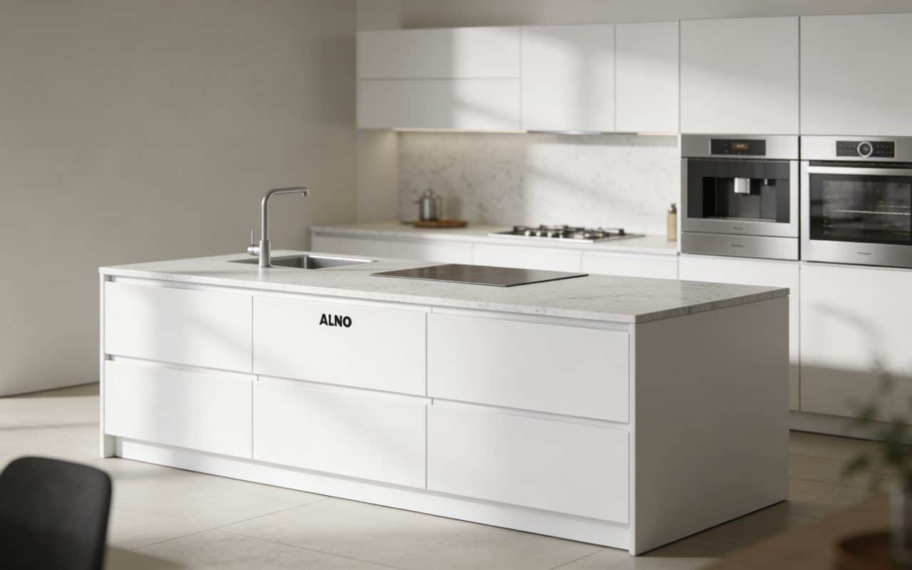 cuisine moderne blanche alno avec ilot central