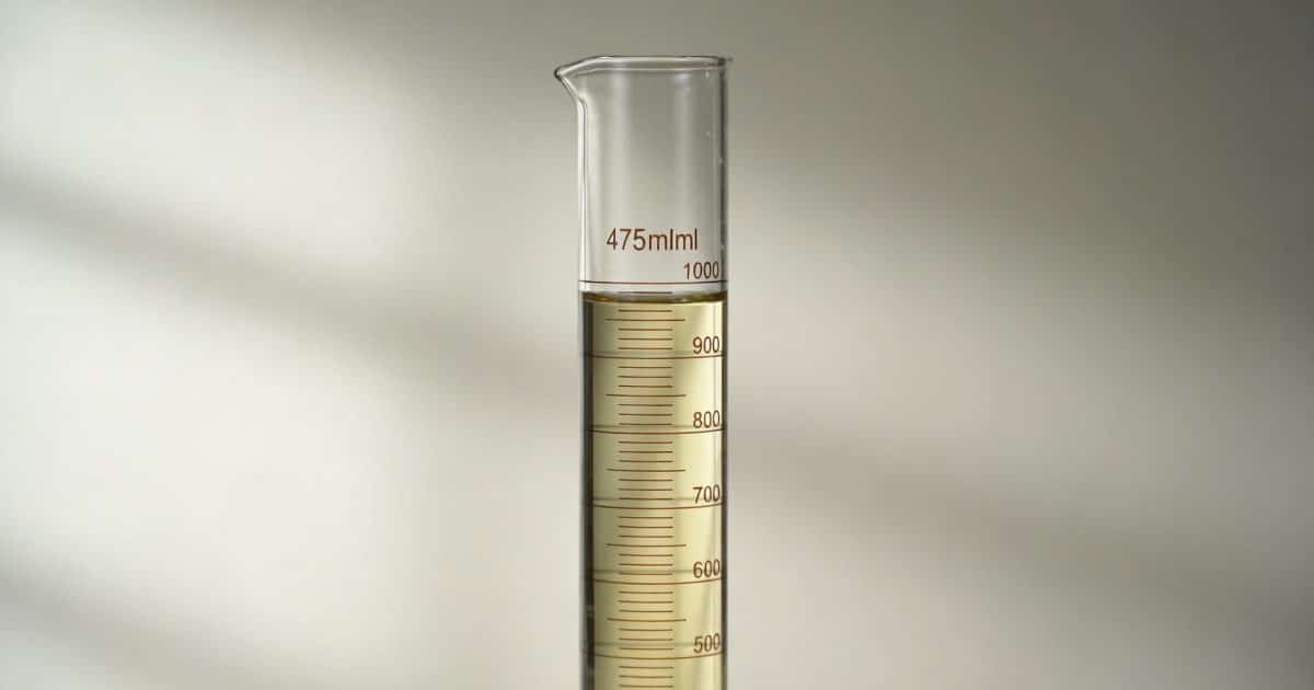 Verre doseur transparent montrant 475 millilitres en cl
