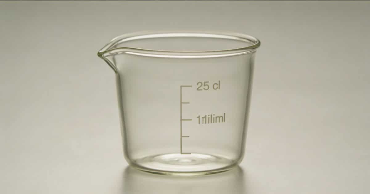 Verre doseur translucide marque 25 cl et millilitres